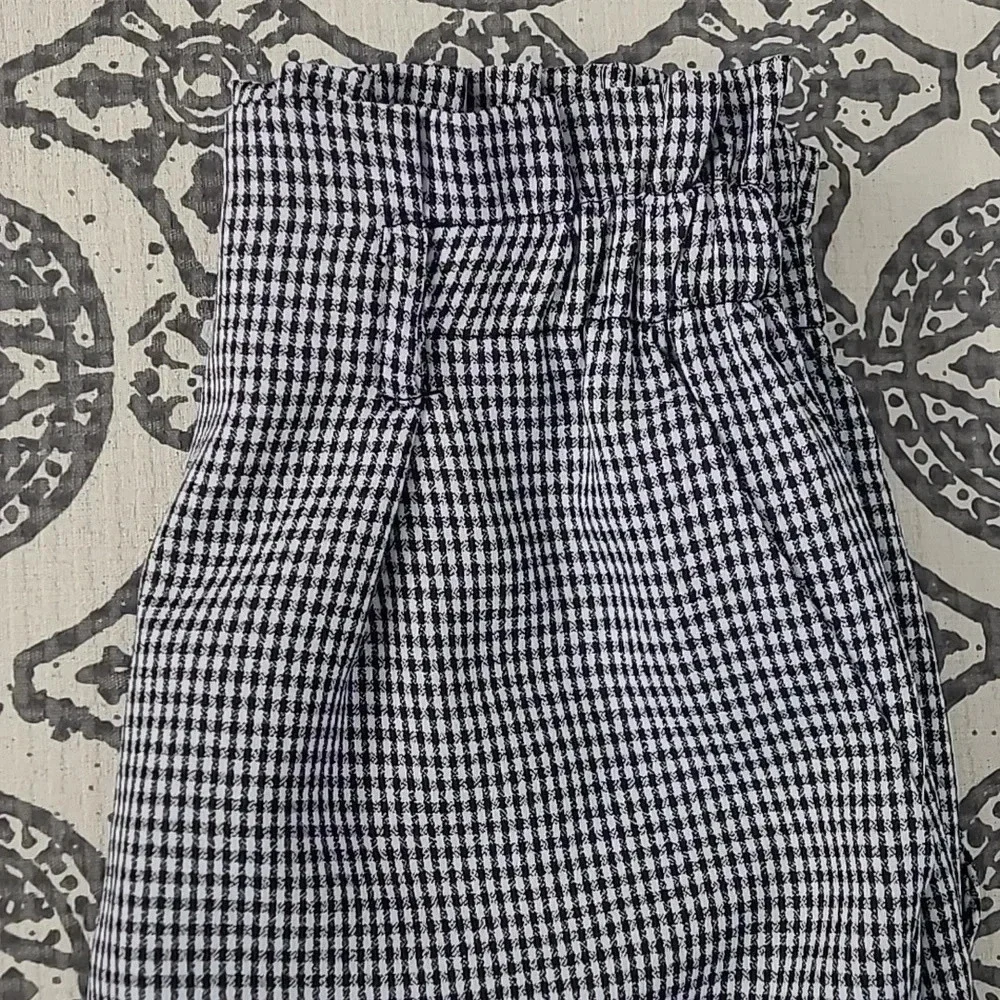 Sienna Sky High Waisted Mini Houndstooth/Gingham Patterned Pants